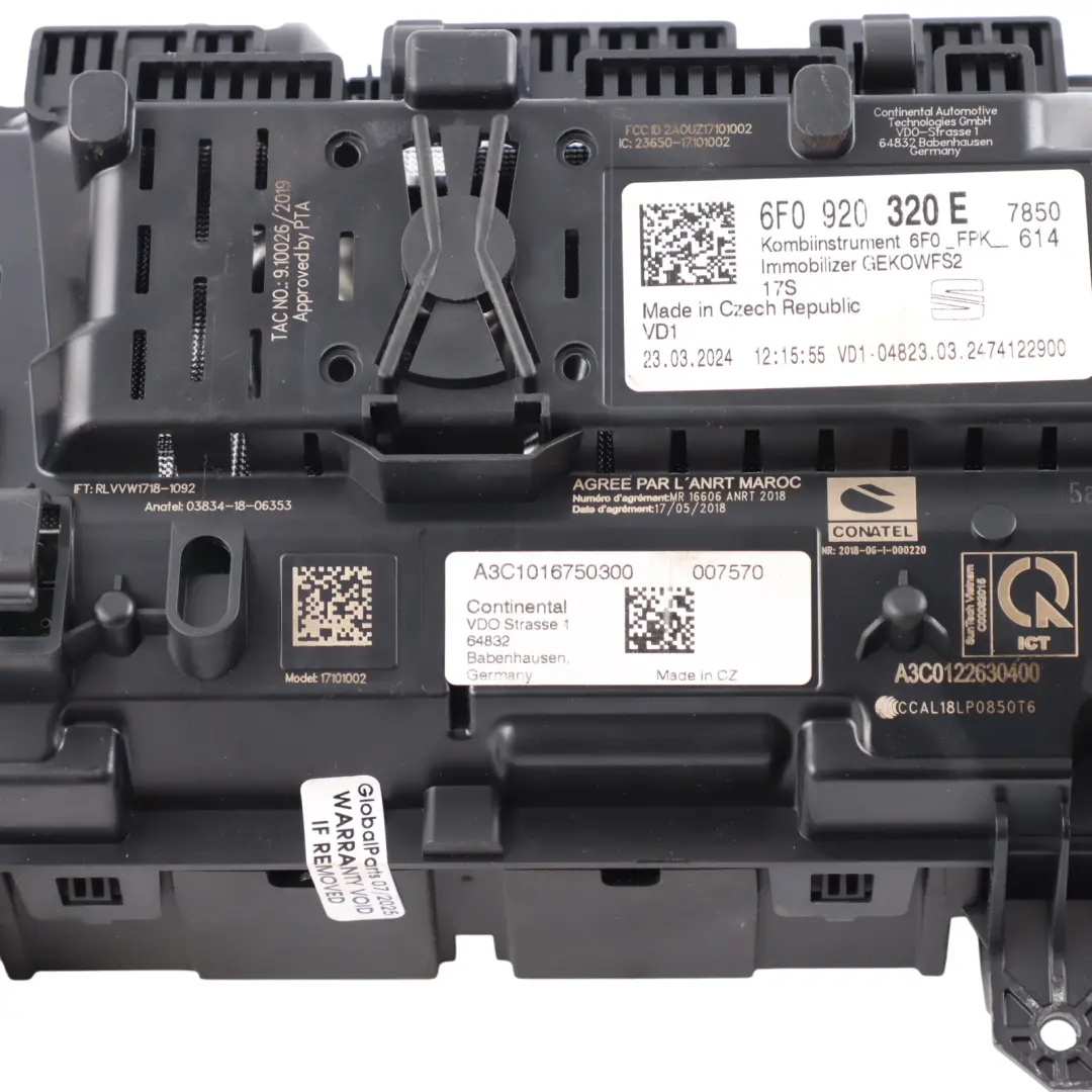 Instrument Cluster Speedo Clocks Screen Petrol Manual to Seat Ibiza FR with Part number 6F0920320E Seat Ibiza FR Instrument Cluster Speedo Clocks Screen Petrol Manual - SKU 6F0920320E - Part number 6F0920320E