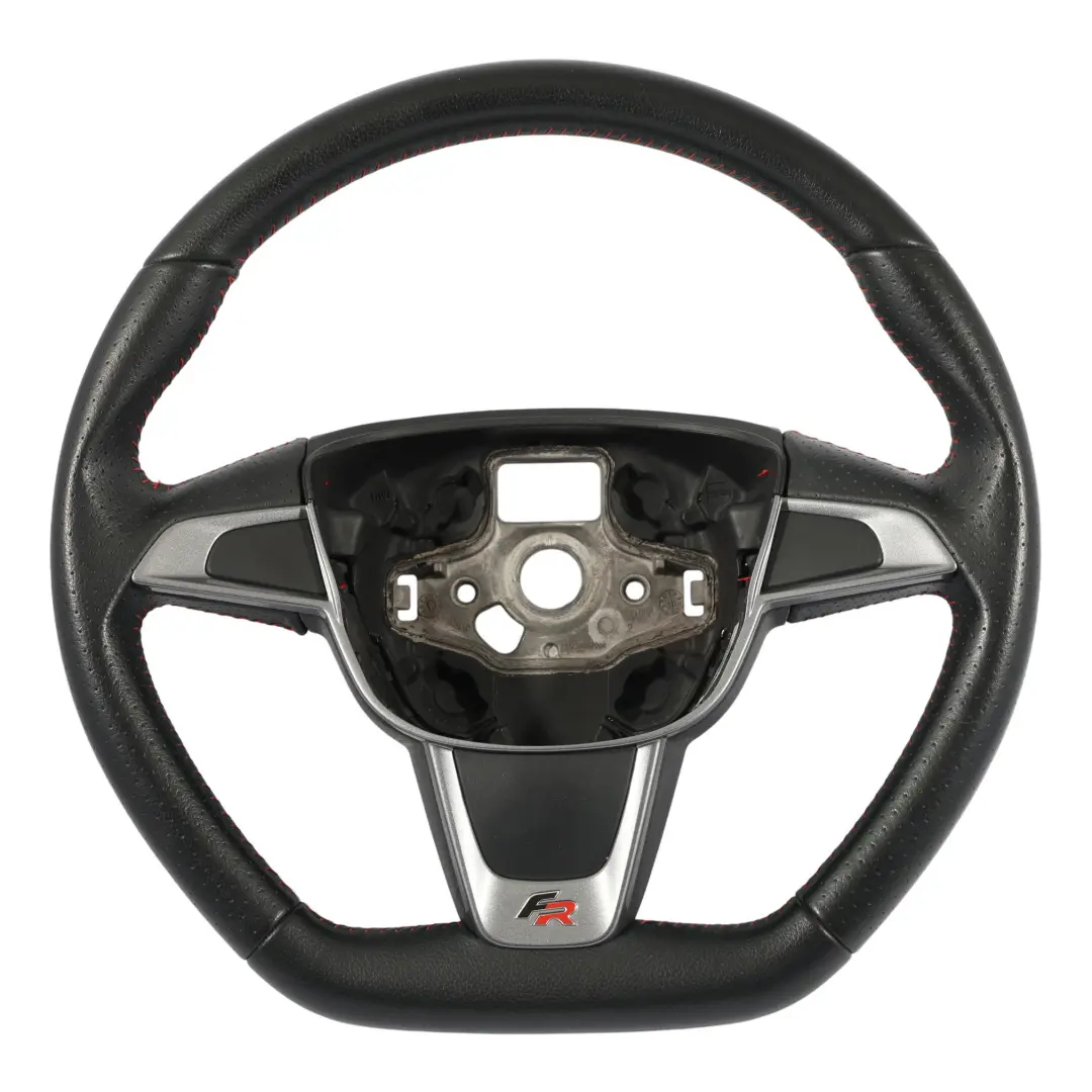 6J FR Steering Wheel Black Leather Flat Bottom to Seat Ibiza IV with Part number 6J0419091AG Seat Ibiza IV 6J FR Steering Wheel Black Leather Flat Bottom - SKU 6J0419091AG - Part number 6J0419091AG
