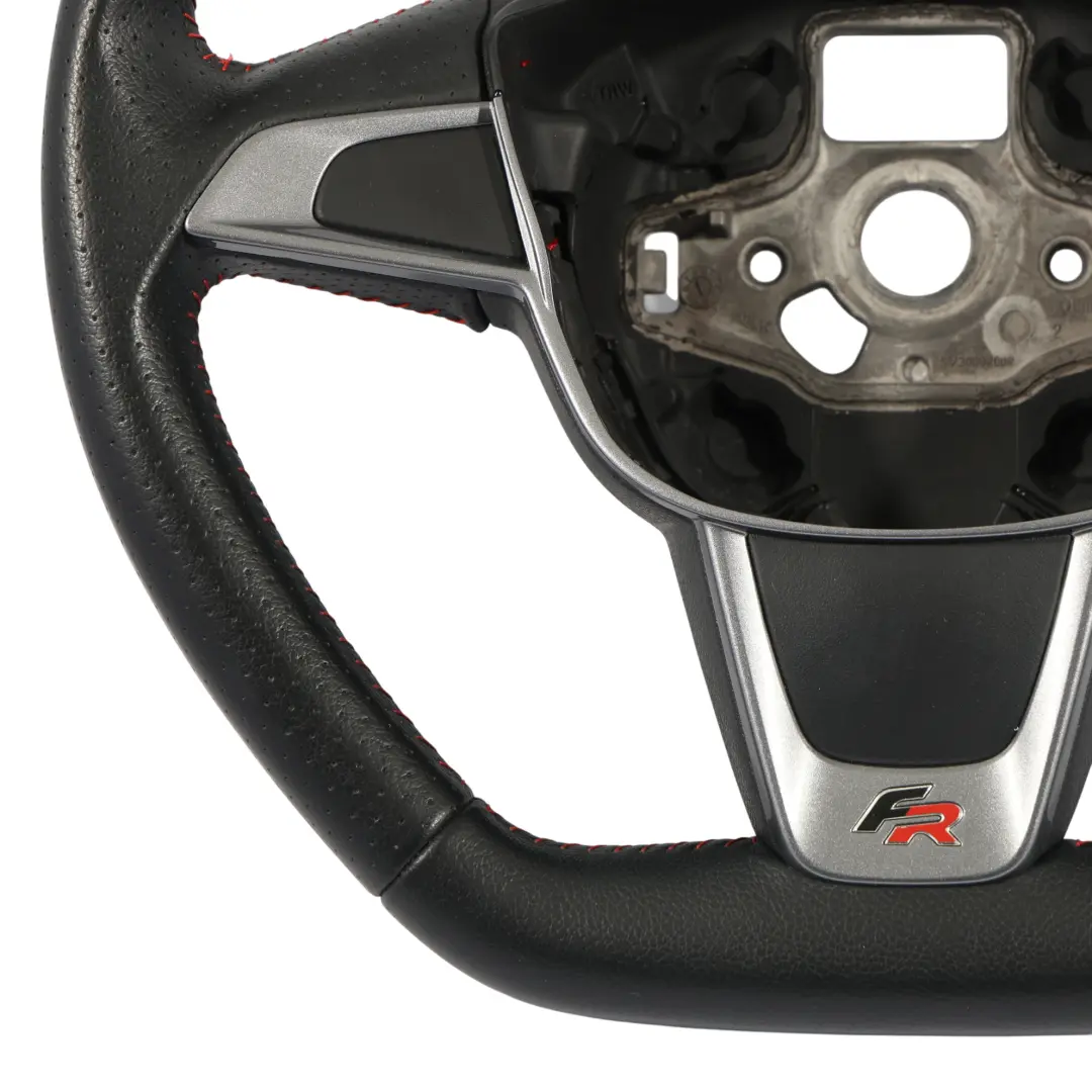 Seat Ibiza IV 6J FR Steering Wheel Black Leather Flat Bottom - SKU 6J0419091AG - Part number 6J0419091AG