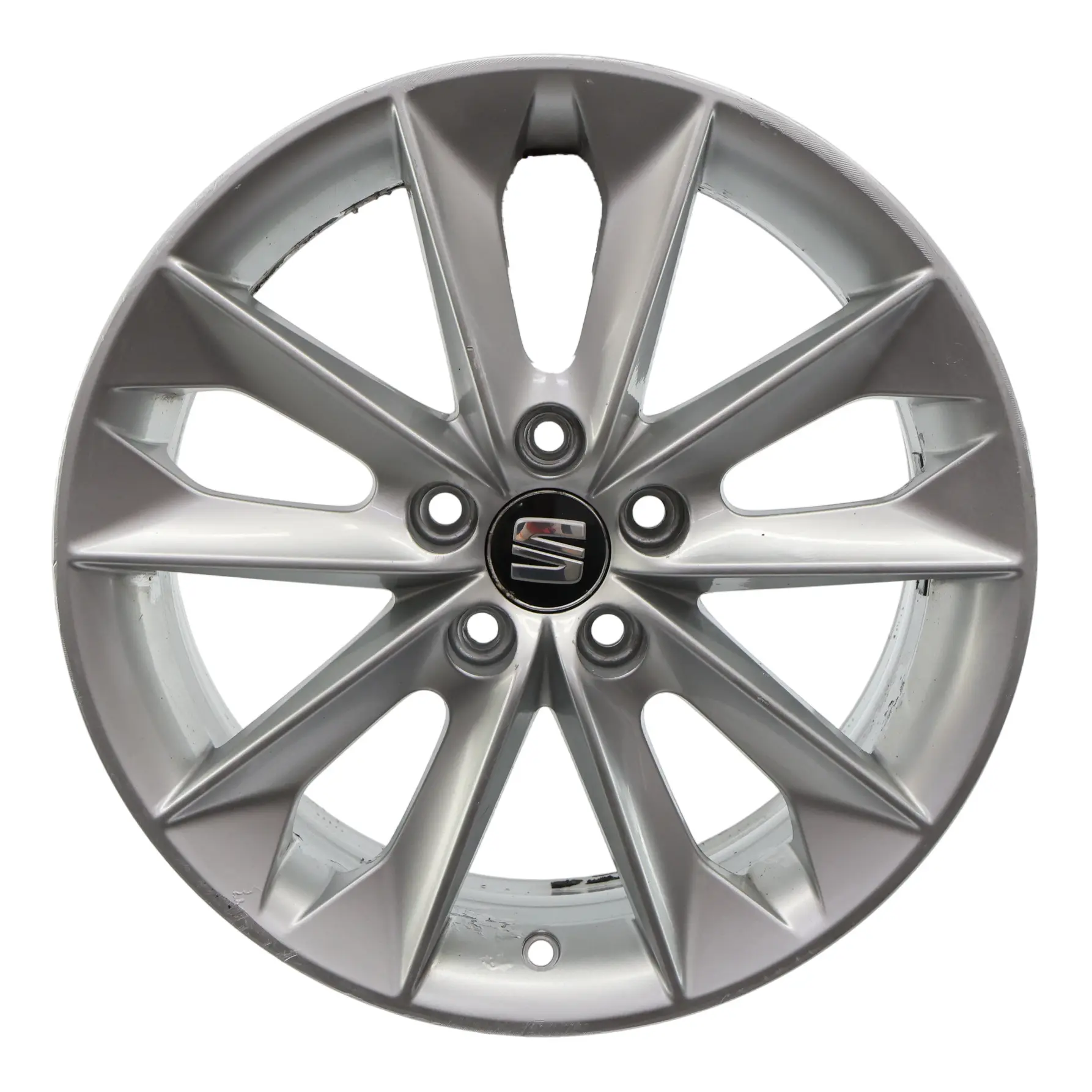 Seat Ibiza Mk4 6J Wheel Alloy 16" 10 Spoke 7J ET:43 Diamond Silver 6J0601025N