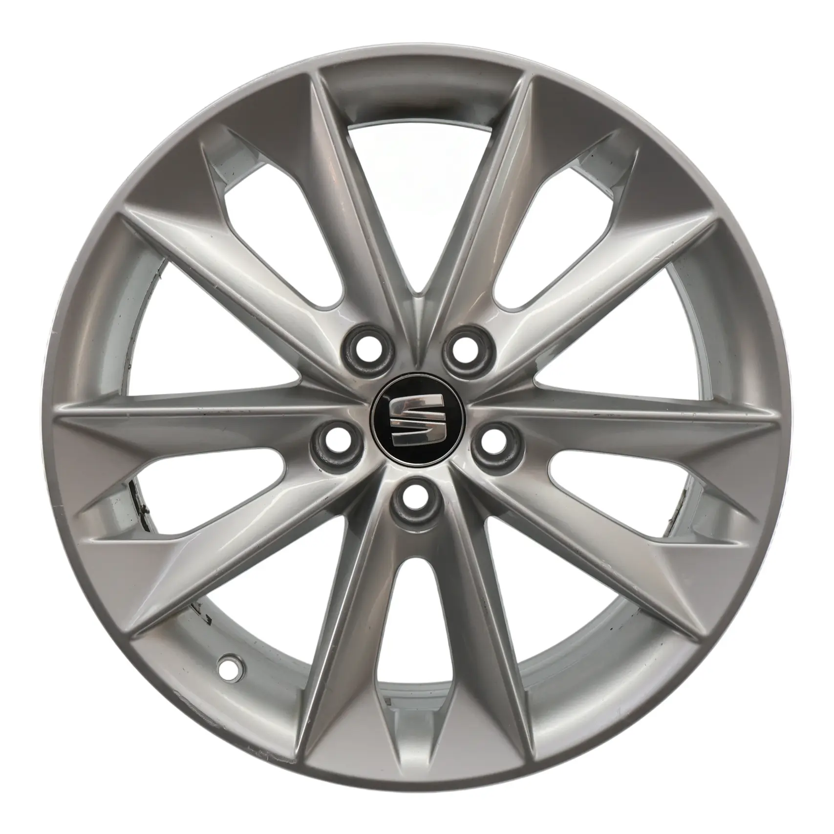 Seat Ibiza Mk4 6J Wheel Alloy 16" 10 Spoke 7J ET:43 Diamond Silver 6J0601025N