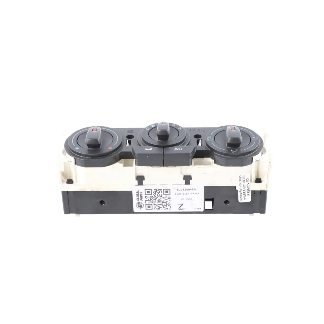 Seat Ibiza 6J Air Climate A/C Heater Control Panel Switch Unit - SKU 6J0820045A - Part number 6J0820045A