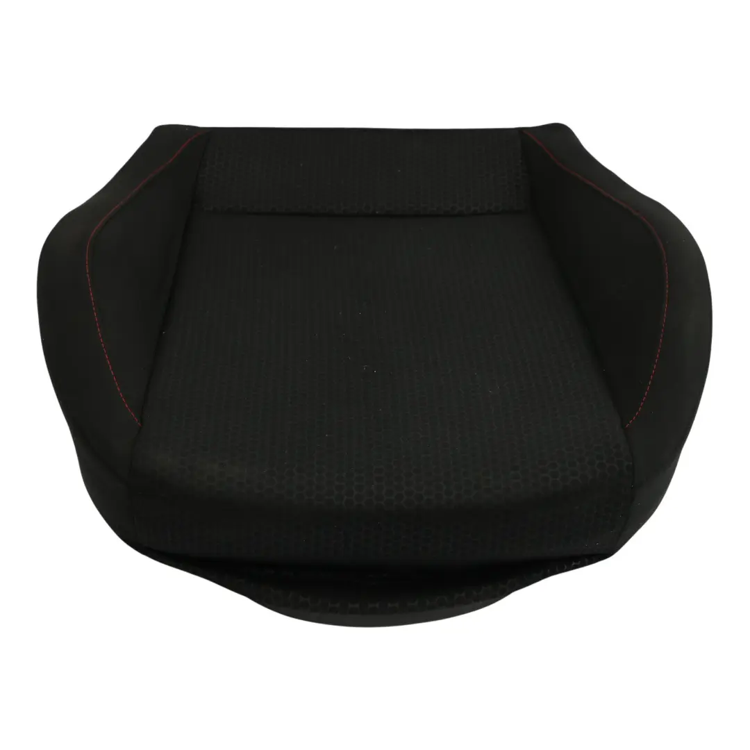 Seat Ibiza 6J Seat Cover Front Left N/S Cloth Fabric Black Red Thread - SKU 6J0881405C - Part number 6J0881405C