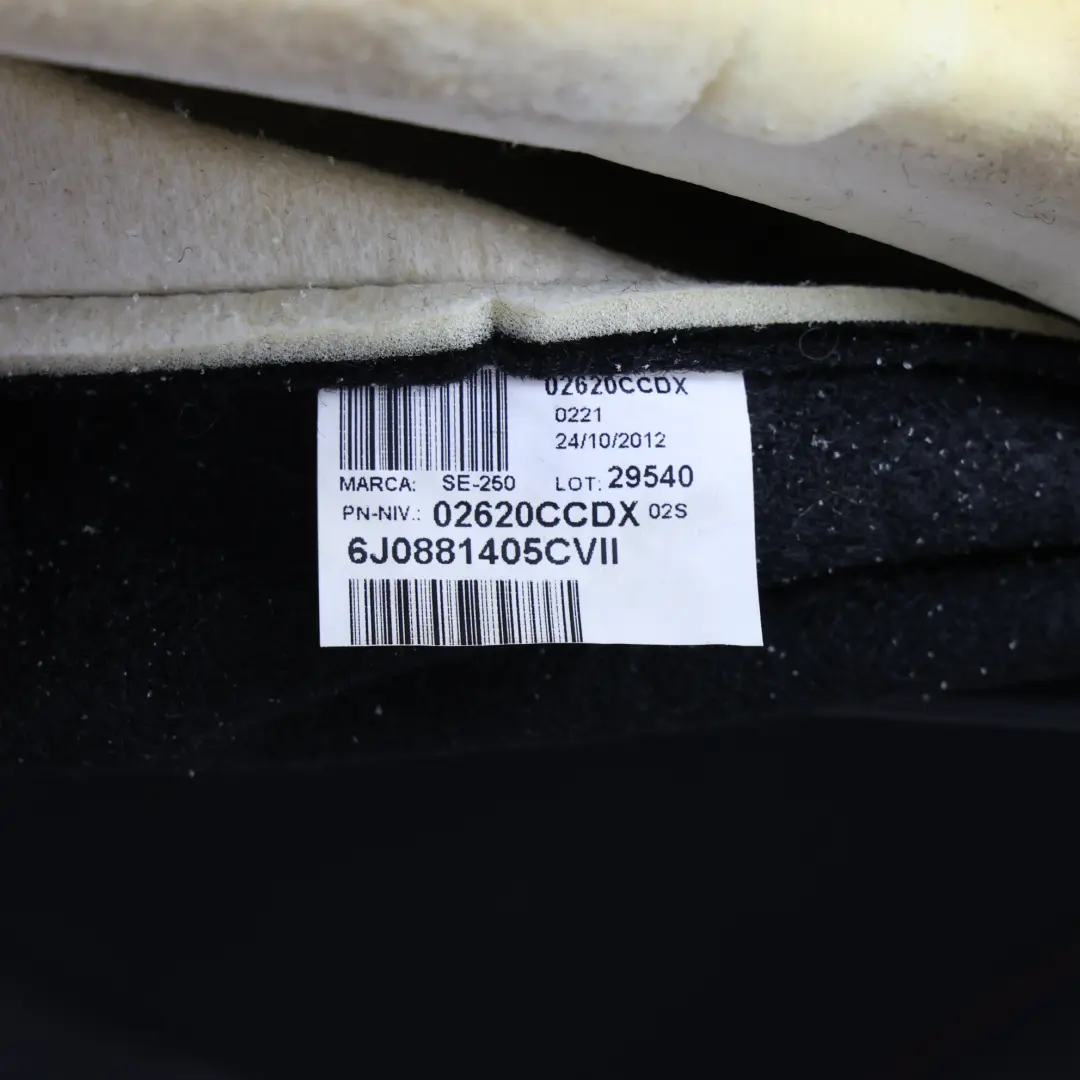 Seat Ibiza 6J Seat Cover Front Left N/S Cloth Fabric Black Red Thread - SKU 6J0881405C - Part number 6J0881405C