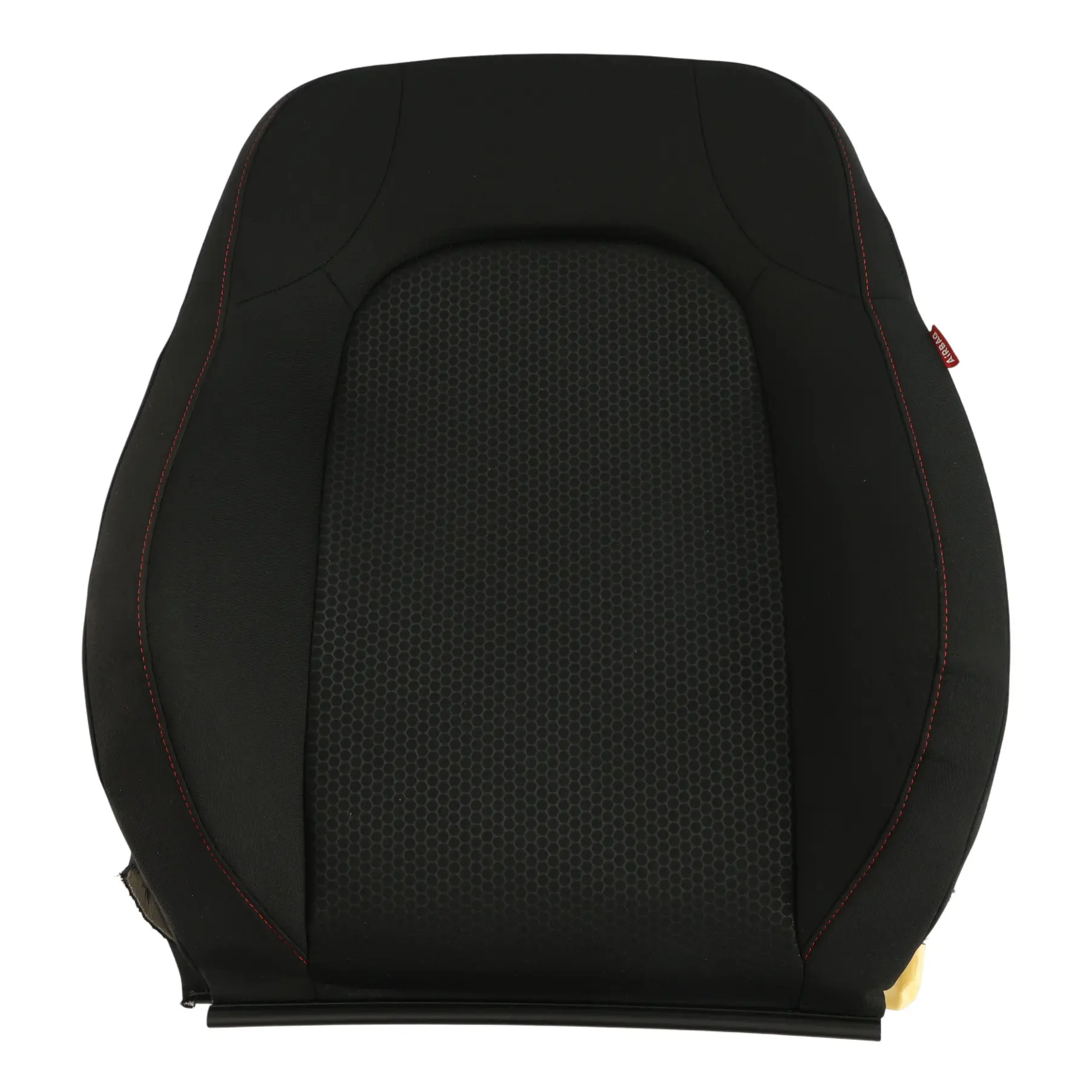 Seat Ibiza 6J Seat Backrest Front Left N/S Cloth Fabric Black Red Thread