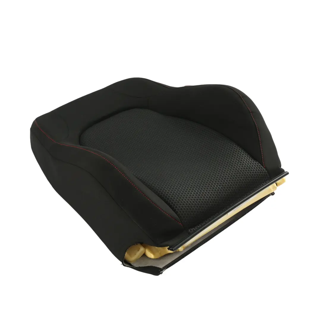 Seat Ibiza 6J Seat Backrest Front Left N/S Cloth Fabric Black Red Thread - SKU 6J0881805BF - Part number 6J0881805BF