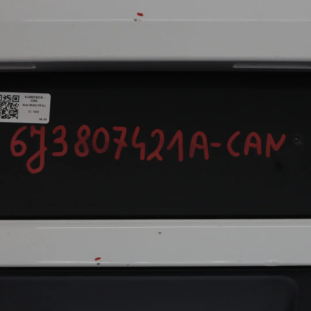 Seat Ibiza 6J FR Rear Bumper Panel Covering Trim Candy White - B9A - SKU 6J3807421A-CAN - Part number 6J3807421A