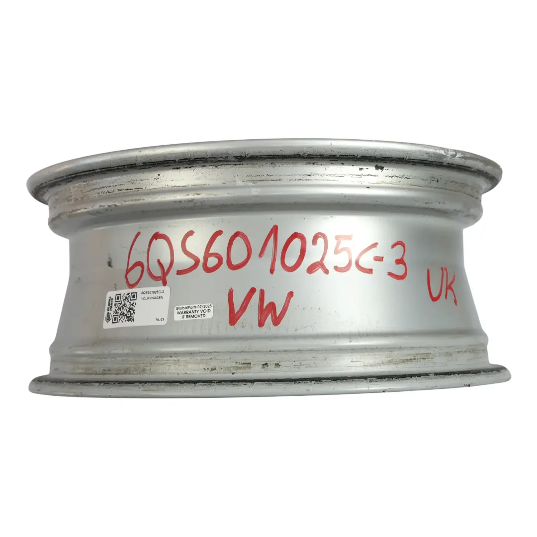 Volkswagen Polo 6C Silver Wheel Alloy Rim 15" 6J ET:40 - SKU 6QS601025C-3 - Part number 6QS601025C