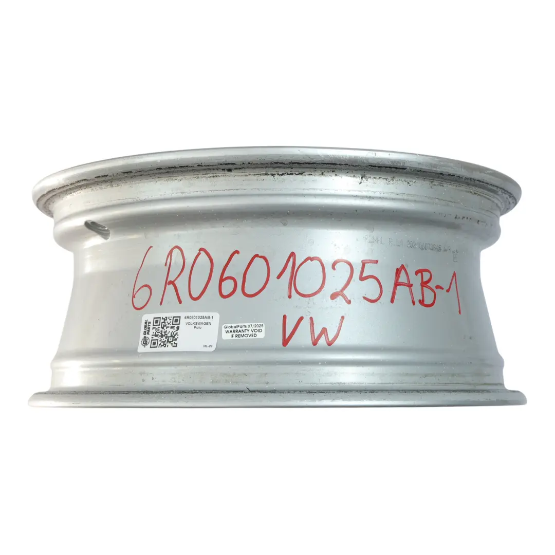  Jante Alliage Argent Volkswagen Polo Mk5 6R 15" ET:40 6J - SKU 6R0601025AB-1 - Numéro de pièce 6R0601025AB