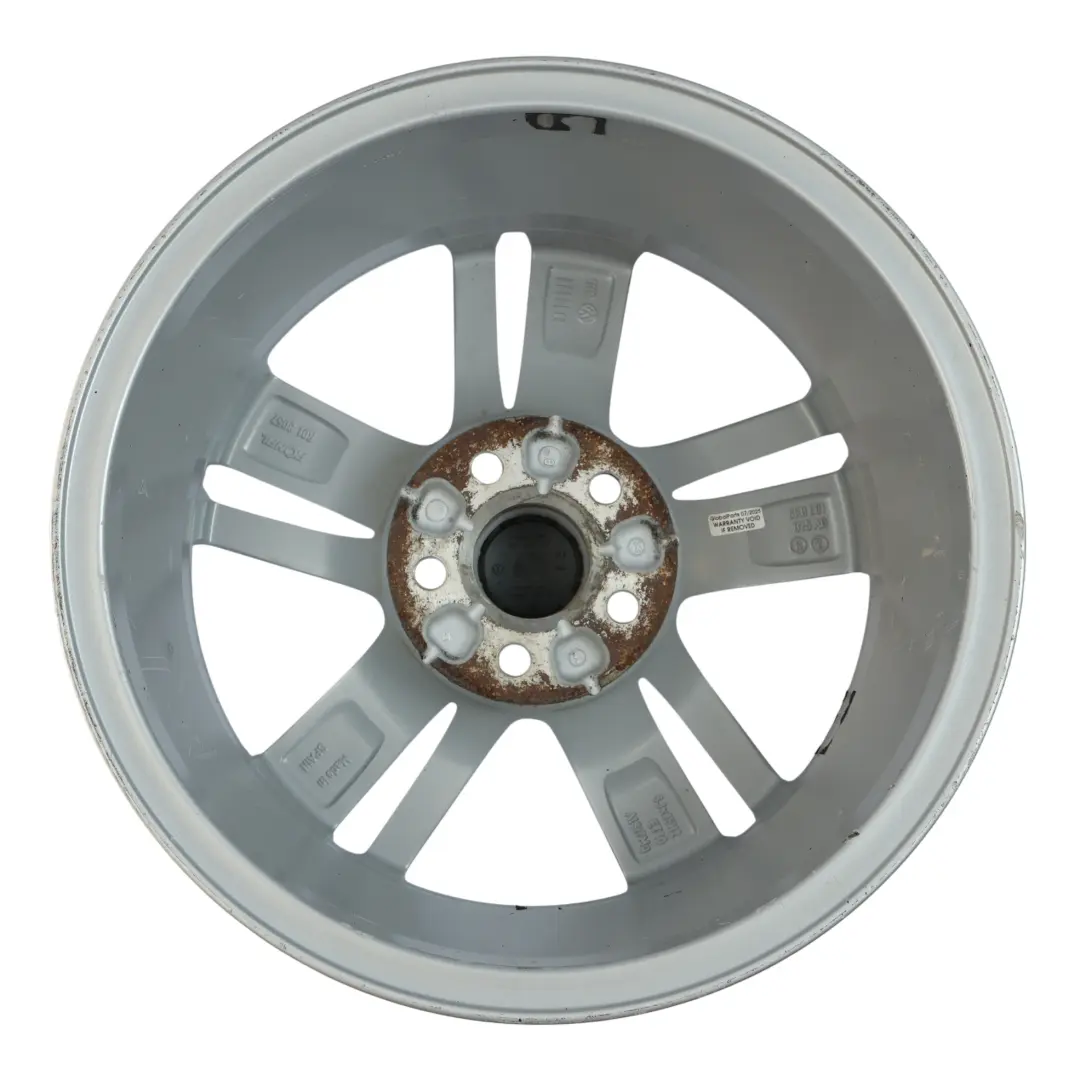 Volkswagen Polo Mk5 6R Srebrna Felga Aluminiowa 15" ET:40 6J - SKU 6R0601025AB-1 - Numer Części 6R0601025AB