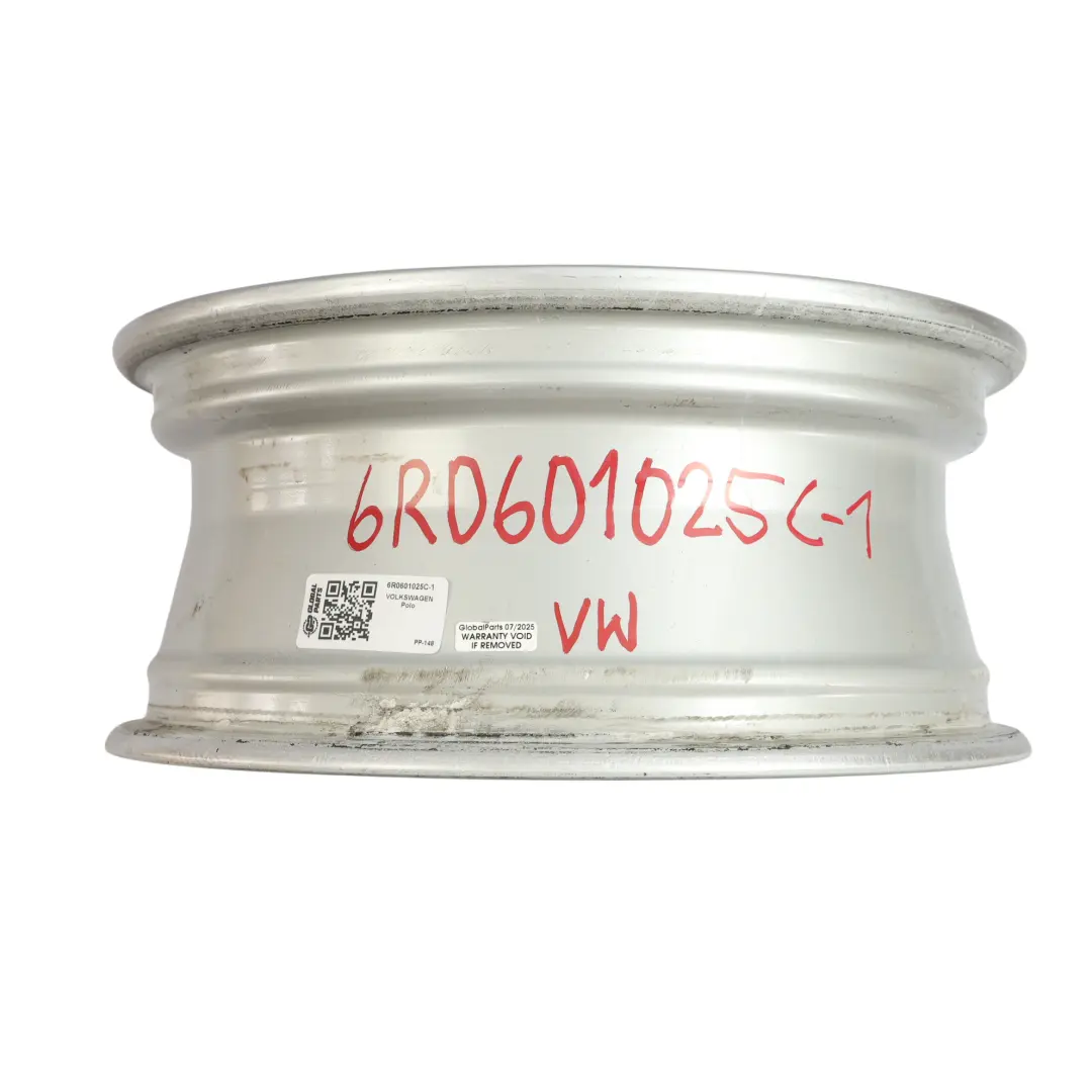 VW Volkswagen Polo 6R Mk5 Wheel Rim Alloy Silver 15" ET:40 6J - SKU 6R0601025C-1 - Part number 6R0601025C