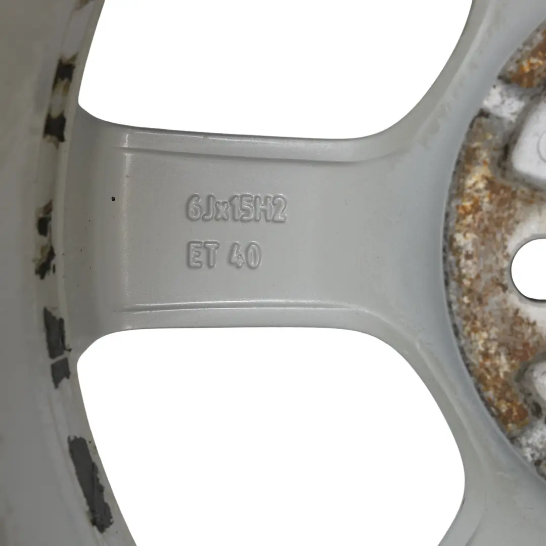 Mk5 Wheel Rim Alloy Silver 15" ET:40 6J to VW Volkswagen Polo 6R with Part number 6R0601025C VW Volkswagen Polo 6R Mk5 Wheel Rim Alloy Silver 15" ET:40 6J - SKU 6R0601025C-2 - Part number 6R0601025C