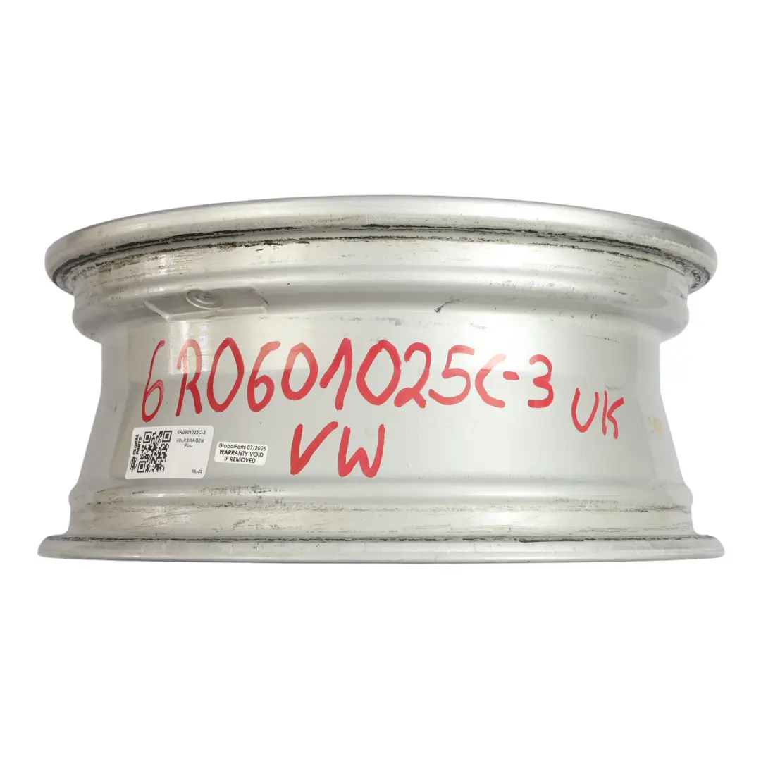 VW Volkswagen Polo 6R Mk5 Wheel Rim Alloy Silver 15" ET:40 6J - SKU 6R0601025C-3 - Part number 6R0601025C