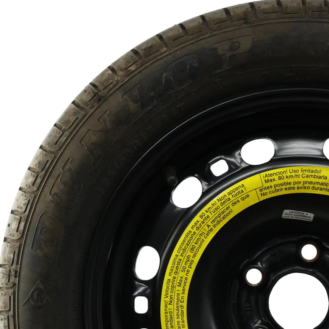 VW Volkswagen Polo Mk5 6R Koło Zapasowe Stalowe R15 Opona 185/60 - SKU 6R0601027C - Numer Części 6R0601027C