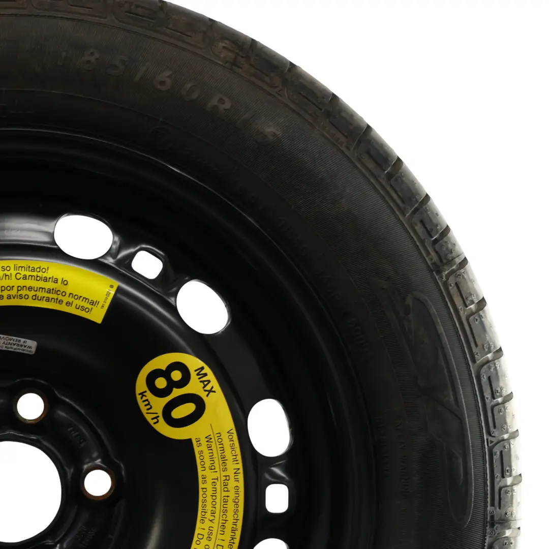 VW Volkswagen Polo Mk5 6R Spare Wheel Wheel Steel R15 Tyre 185/60 - SKU 6R0601027C - Part number 6R0601027C