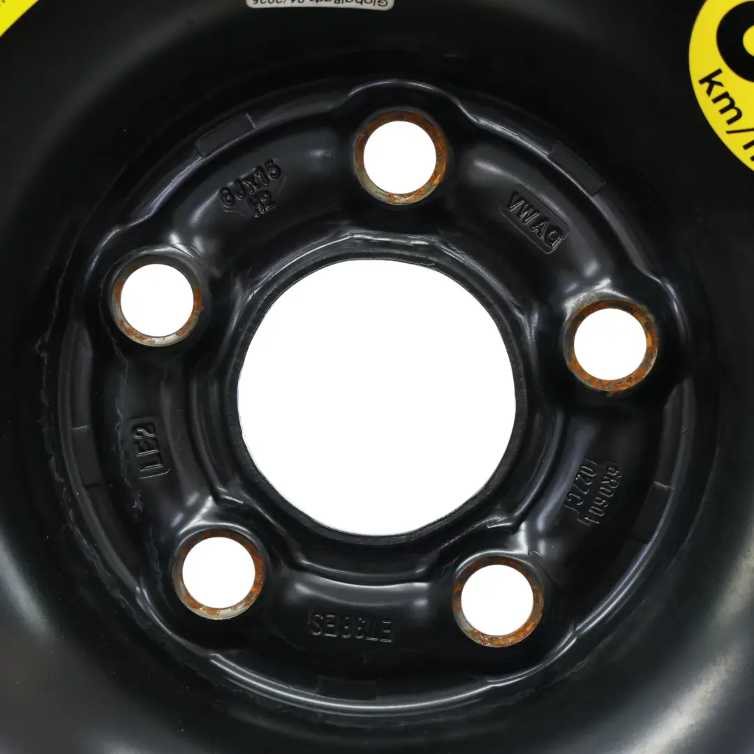 VW Volkswagen Polo Mk5 6R Ruota Scorta Acciaio R15 Pneumatico 185/60 - SKU 6R0601027C - Numero di parte 6R0601027C