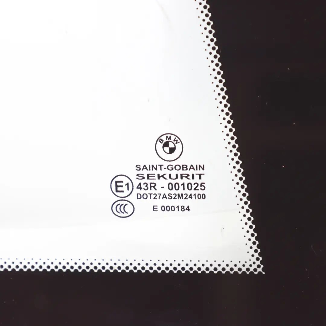 Cristal Lateral Trasero Verde Recorte Trasero Derecho Alto Brillo para BMW E92 Coupe con número de pieza 7119178 BMW E92 Coupe Cristal Lateral Trasero Verde Recorte Trasero Derecho Alto Brillo - SKU 7119178-3 - Número de pieza 7119178