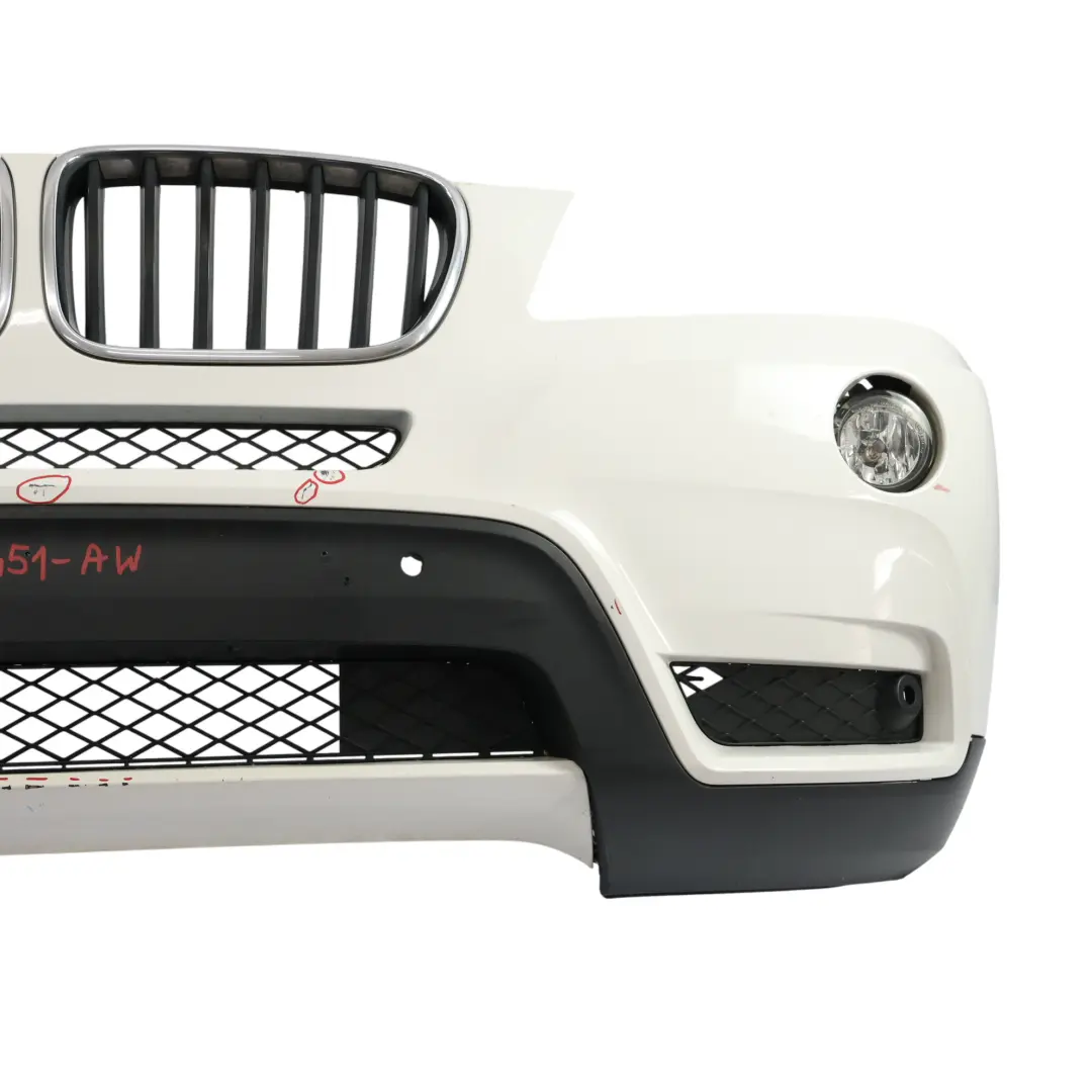 BMW X3 F25 Front Bumper Trim Panel Covering Alpinweiss 3 White - 300 - SKU 7210451-AW - Part number 7210451