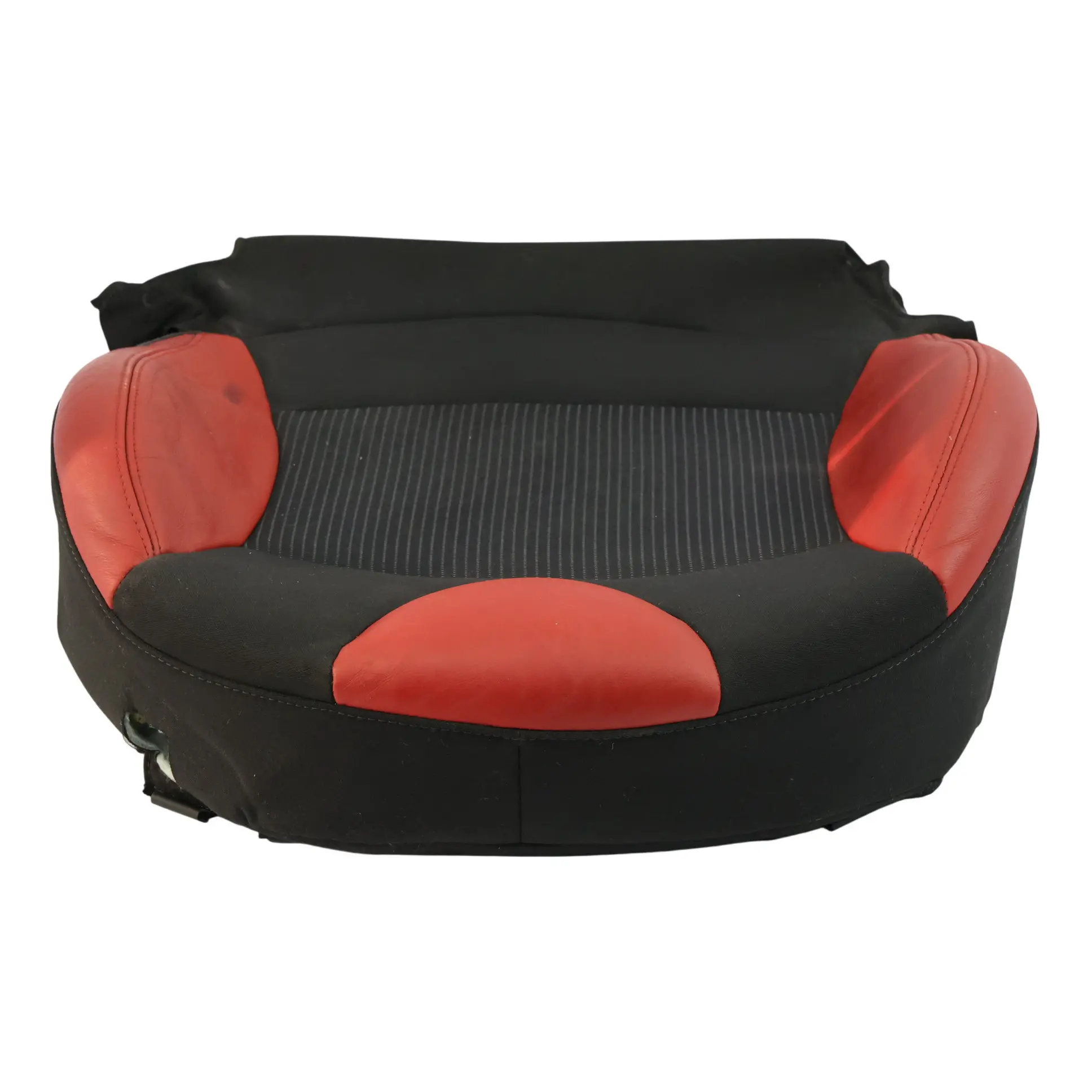 Mini R56 Anteriore Sport Coprisedile Cuscino Destro Mezza Pelle Rosso Gallo Nero