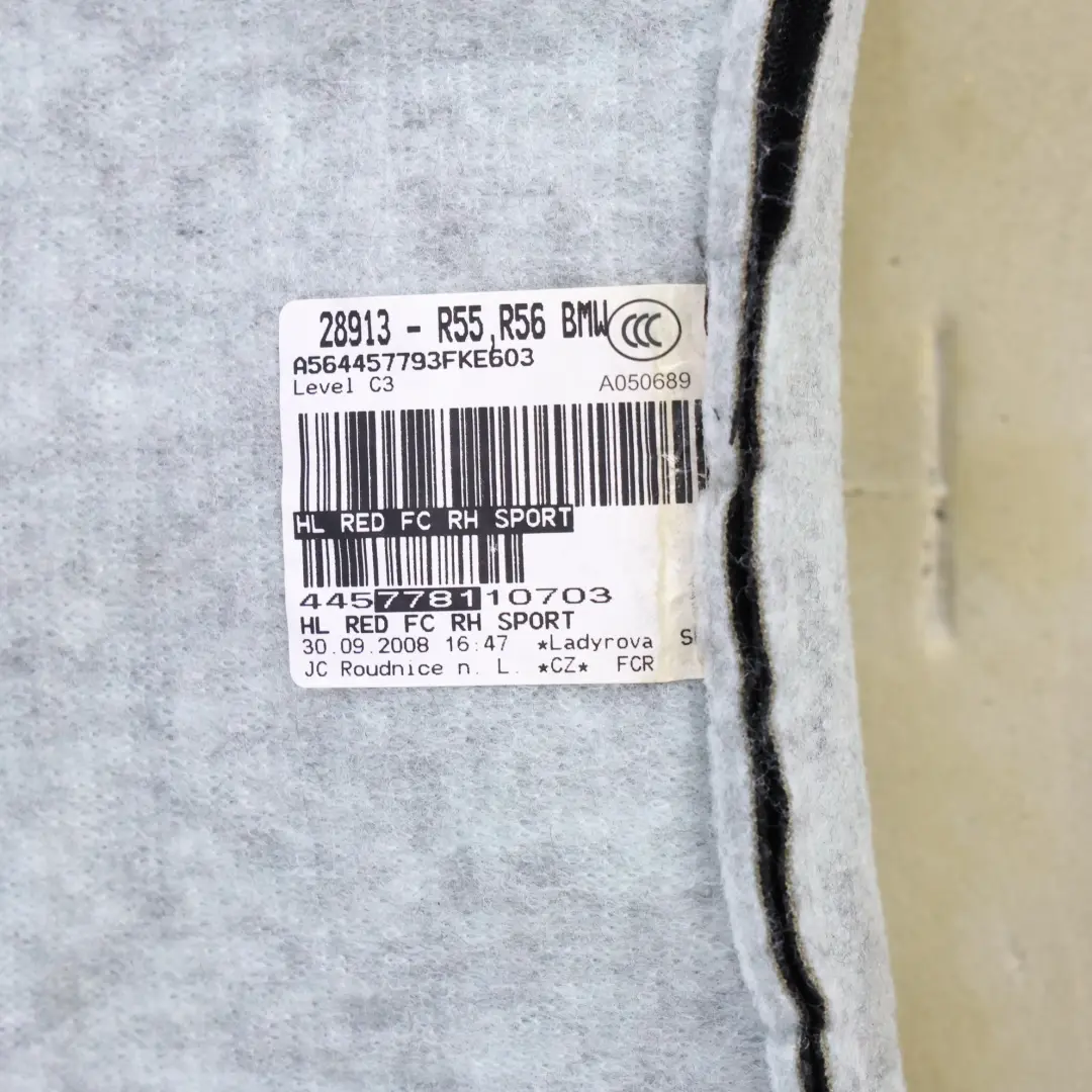 Housse Siège Sport Avant Droite Cuir Véritable Rouge Noir pour Mini R56 à propos du numéro de pièce 7242360 Mini R56 Housse Siège Sport Avant Droite Cuir Véritable Rouge Noir - SKU 7242360-3 - Numéro de pièce 7242360