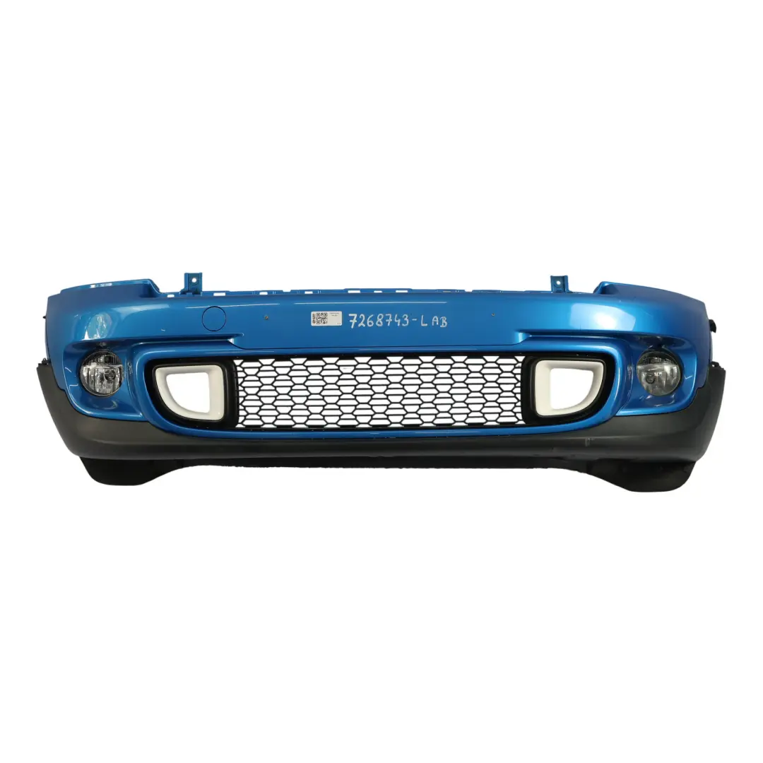 Front Bumper Trim Laser Blue Metallic - A59 to Mini Cooper S R55 R56 R57 LCI R58 with Part number 7268743 Mini Cooper S R55 R56 R57 LCI R58 Front Bumper Trim Laser Blue Metallic - A59 - SKU 7268743-LAB - Part number 7268743