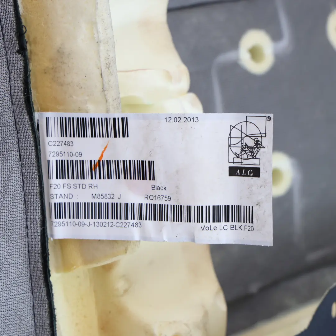 Vordersitz Rückenlehne Rechts Abdeckung Schwarz Leder für BMW F20 F30 LCI mit Teilenummer 7295110 BMW F20 F30 LCI Vordersitz Rückenlehne Rechts Abdeckung Schwarz Leder - SKU 7295110-9 - Teilenummer 7295110