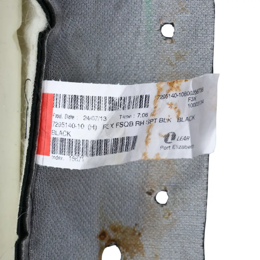 Prawe Oparcie Fotela Sport Skóra Dakota Czarna do BMW F20 F30 o numerze 7295140 BMW F20 F30 Prawe Oparcie Fotela Sport Skóra Dakota Czarna - SKU 7295140-4 - Numer Części 7295140