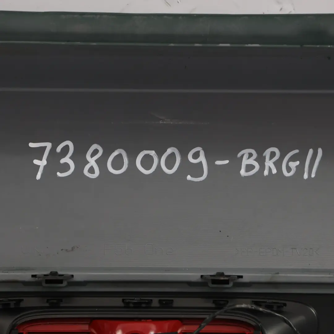 Bumper Rear Trim Panel British Racing Green II Metallic - B22 to Mini F56 F57 with Part number 7380009 Mini F56 F57 Bumper Rear Trim Panel British Racing Green II Metallic - B22 - SKU 7380009-BRGII - Part number 7380009