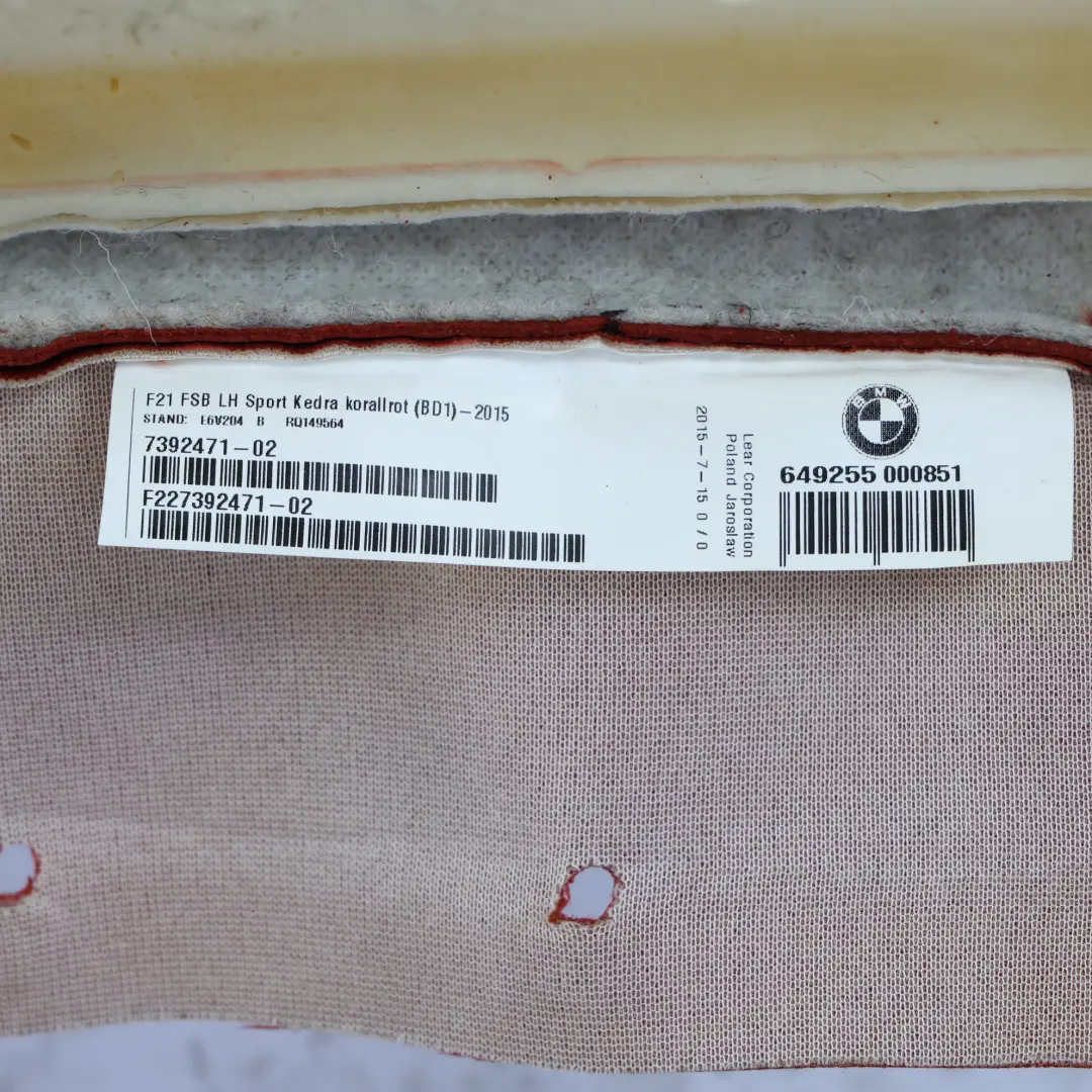 Siège Avant Gauche Chauffant Sport En Cuir Dakota Korall Rot Pour BMW F21 F22 pour à propos du numéro de pièce 7392471 Siège Avant Gauche Chauffant Sport En Cuir Dakota Korall Rot Pour BMW F21 F22 - SKU 7392471 - Numéro de pièce 7392471