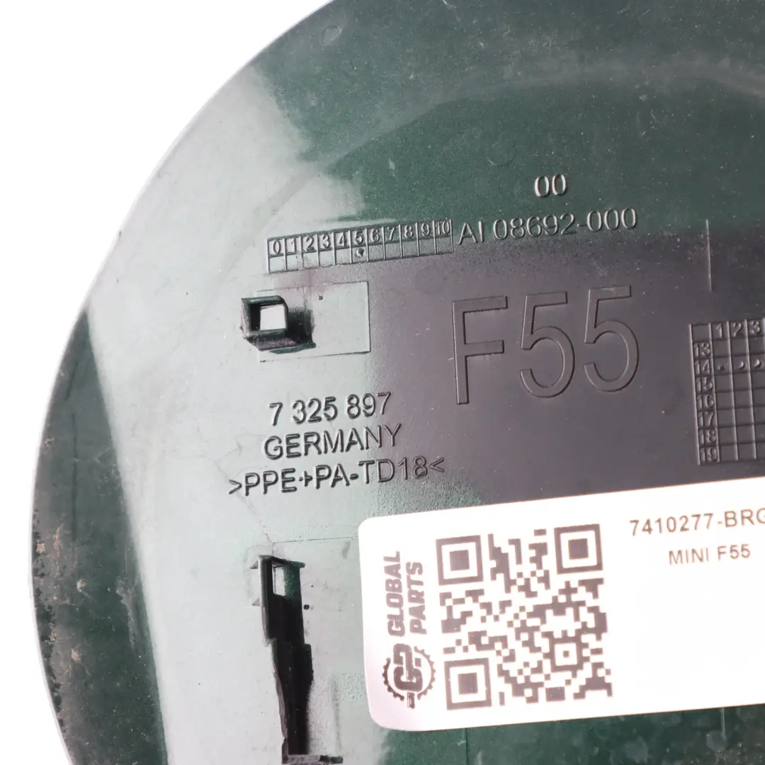 Filler Flap Cap Cover Trim British Racing Green II - B22 to Mini F55 Fuel with Part number 7410277 Mini F55 Fuel Filler Flap Cap Cover Trim British Racing Green II - B22 - SKU 7410277-BRGII - Part number 7410277