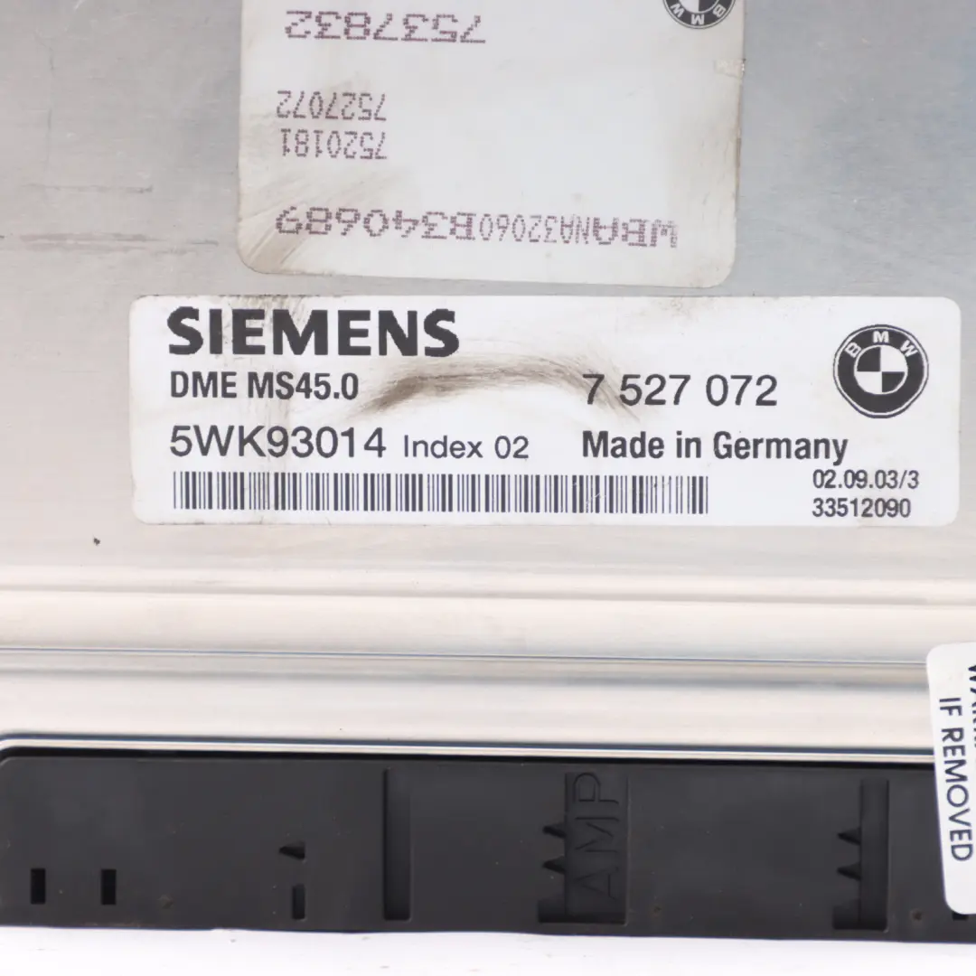 M54 170HP Engine Control Unit ECU DME Manual to BMW E60 E61 520i Petrol with Part number 7533651 BMW E60 E61 520i Petrol M54 170HP Engine Control Unit ECU DME Manual - SKU 7533651-13 - Part number 7533651