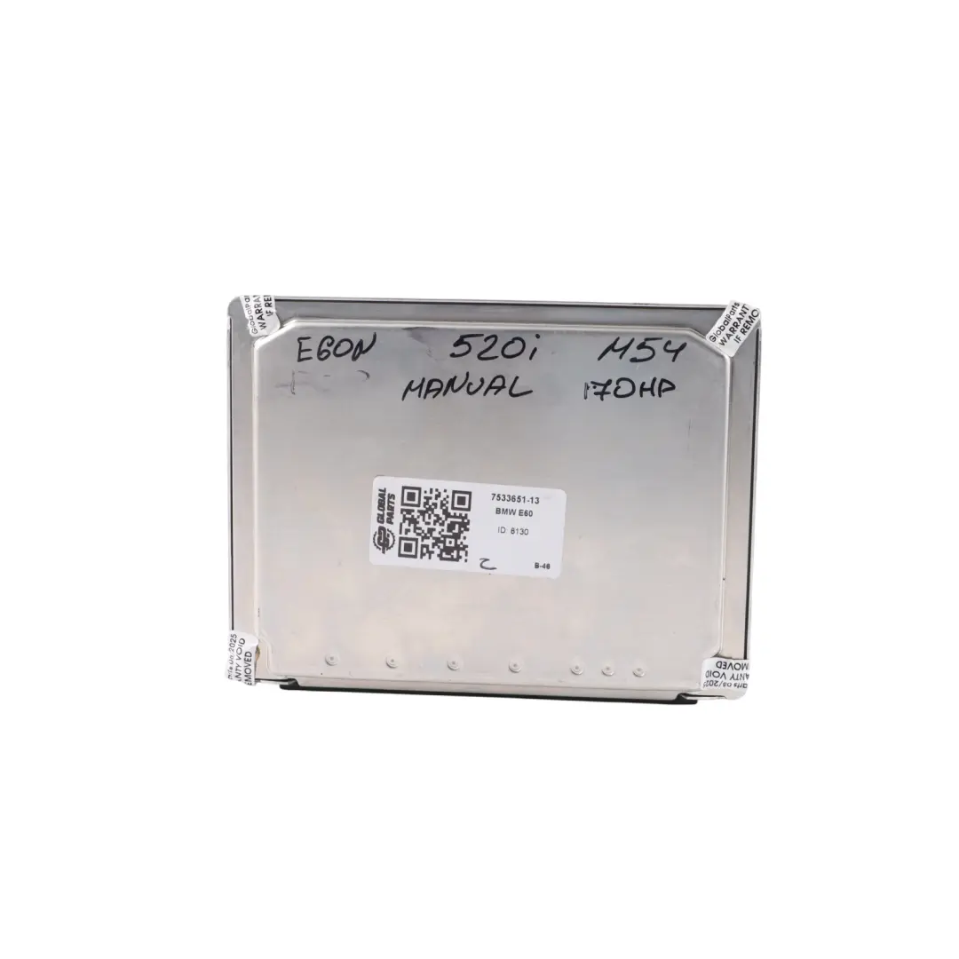 M54 170HP Engine Control Unit ECU DME Manual to BMW E60 E61 520i Petrol with Part number 7533651 BMW E60 E61 520i Petrol M54 170HP Engine Control Unit ECU DME Manual - SKU 7533651-13 - Part number 7533651