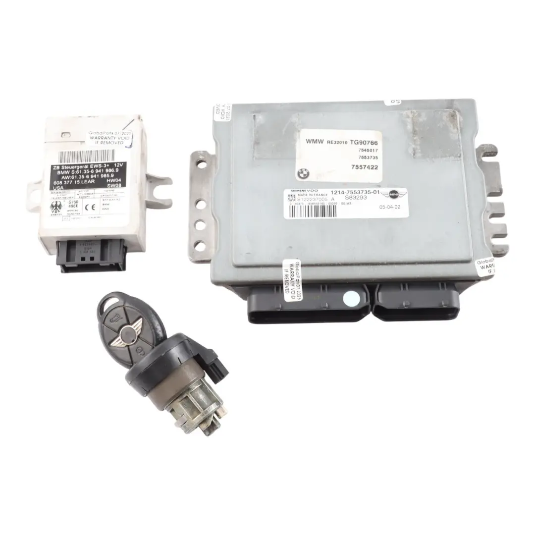 Mini Cooper S R52 R53 W11 170HP Engine ECU Kit DME Key EWS Automatic - SKU 7553735-8 - Part number 7553735