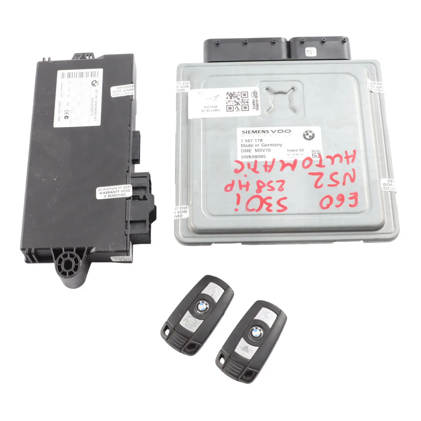 BMW E87 E60 E90 330i 530i N52 258HP Engine Control ECU Kit DME 7567178 Automatic