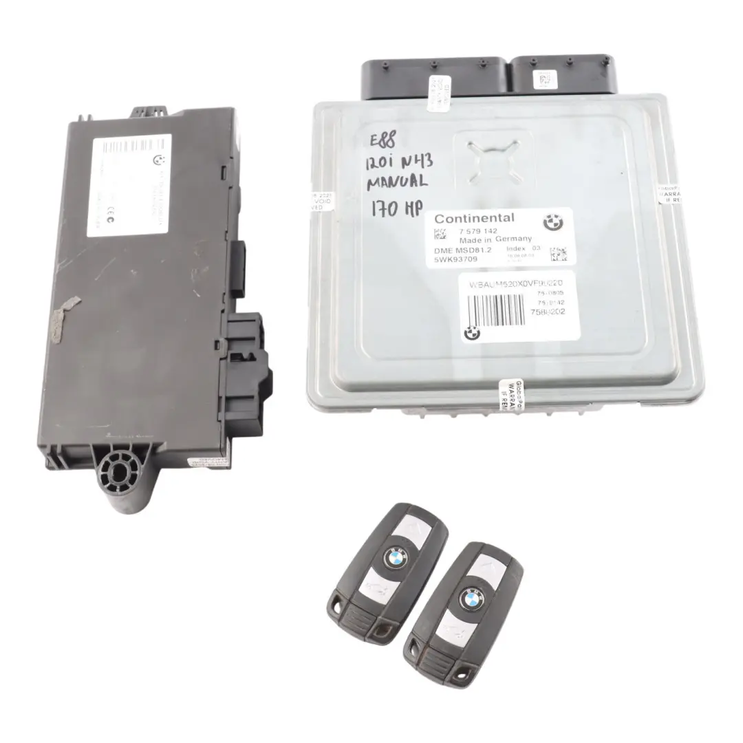 N43 170HP Engine ECU Kit DME Manual to BMW E87 LCI E90 120i 320i Petrol with Part number 7579142 BMW E87 LCI E90 120i 320i Petrol N43 170HP Engine ECU Kit DME Manual - SKU 7579142-20 - Part number 7579142