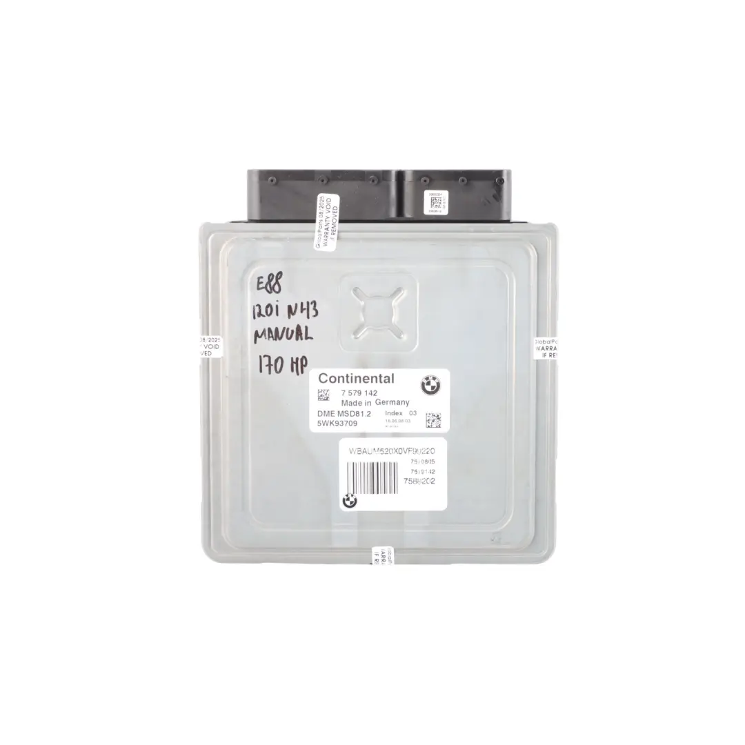 BMW E87 LCI E90 120i 320i Petrol N43 170HP Engine ECU Kit DME Manual - SKU 7579142-20 - Part number 7579142