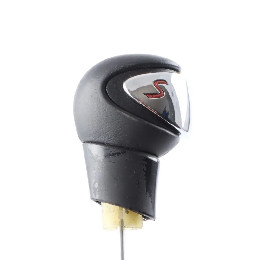 Pomo Palanca De Cambios De Cuero Cromado para Mini Cooper S R55 R56 con número de pieza 7584239 Mini Cooper S R55 R56 Pomo Palanca De Cambios De Cuero Cromado - SKU 7584239-1 - Número de pieza 7584239