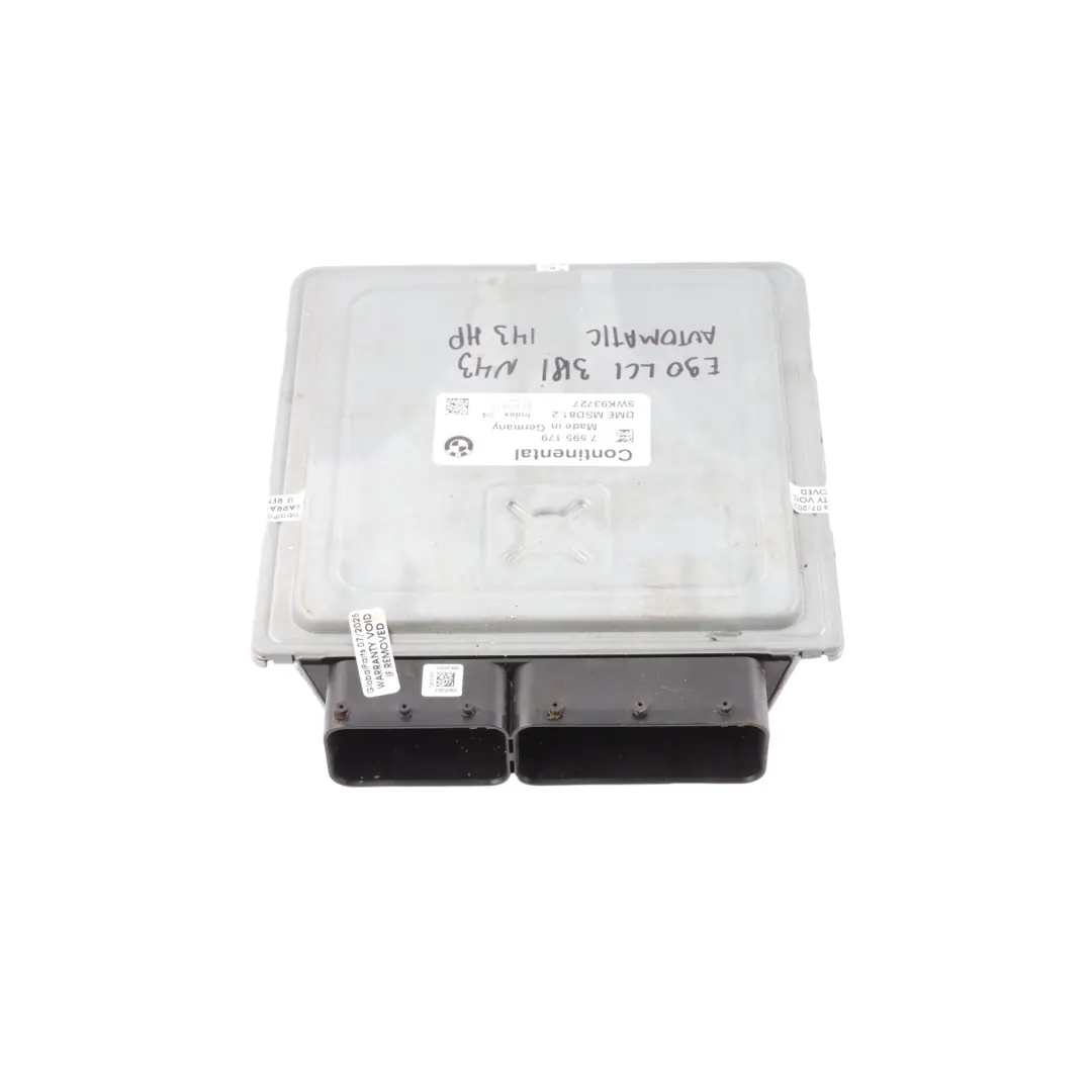 143HP Petrol Engine Unit ECU N43 DME Automatic to BMW E87 LCI E90 120i 320i with Part number 7595179 BMW E87 LCI E90 120i 320i 143HP Petrol Engine Unit ECU N43 DME Automatic - SKU 7595179-20 - Part number 7595179