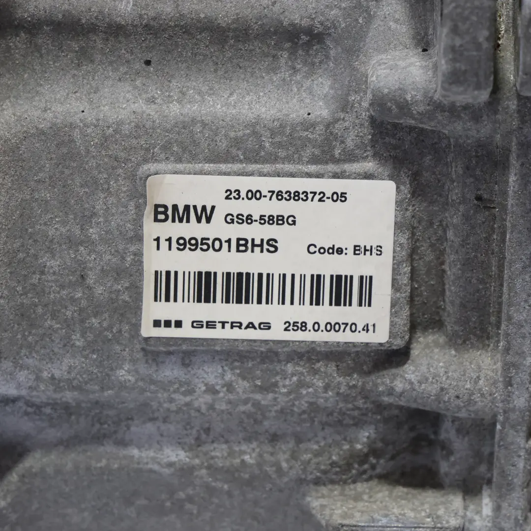 Mini One F55 F56 F57 Petrol B38 Manual Gearbox BHS GS6-58BG WARRANTY - SKU 7638372 - Part number 7638372
