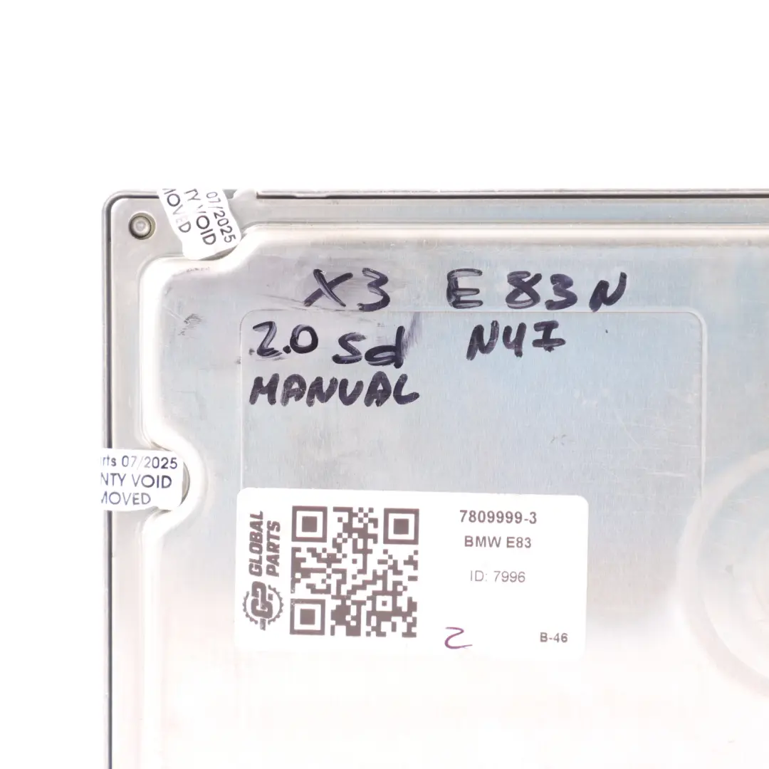 BMW X3 E83 LCI 1.8Sd 2.0Sd N47 177HP Motorsteuergerät ECU DDE Manual - SKU 7809999-3 - Teilenummer 7809999