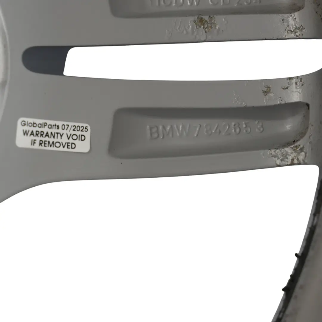 Alloy Rim M Double Spoke 351 Silver 9J 19" ET:44 to BMW F10 F12 Rear Wheel with Part number 7842653 BMW F10 F12 Rear Wheel Alloy Rim M Double Spoke 351 Silver 9J 19" ET:44 - SKU 7842653-7 - Part number 7842653