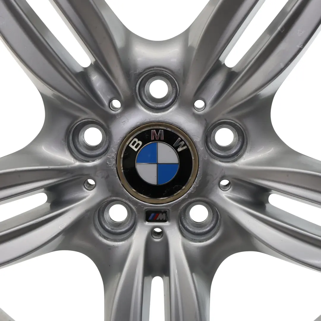 Alloy Rim M Double Spoke 351 Silver 9J 19" ET:44 to BMW F10 F12 Rear Wheel with Part number 7842653 BMW F10 F12 Rear Wheel Alloy Rim M Double Spoke 351 Silver 9J 19" ET:44 - SKU 7842653-7 - Part number 7842653