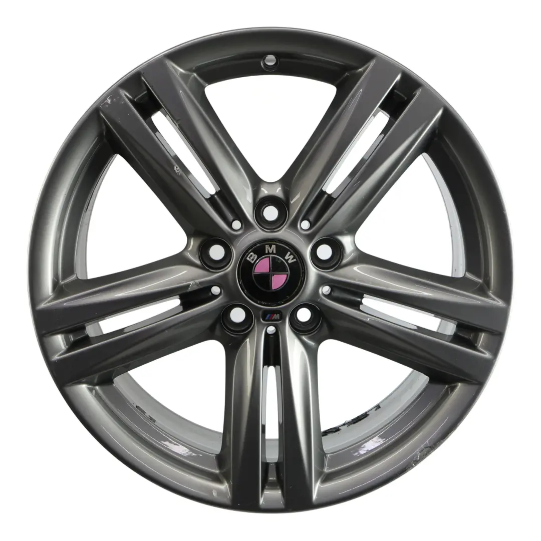 Alloy Wheel Rim Ferric Grey 18" 8J ET:52 M Star Spoke 386 to BMW F20 Rear with Part number 7845853 BMW F20 Rear Alloy Wheel Rim Ferric Grey 18" 8J ET:52 M Star Spoke 386 - SKU 7845853-9 - Part number 7845853