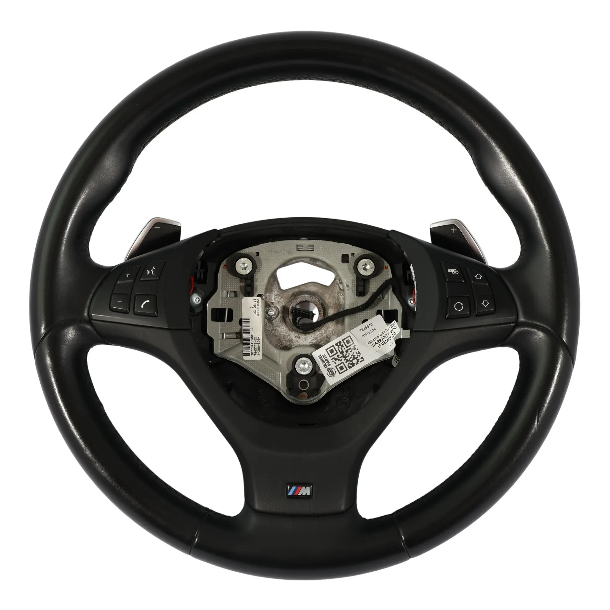 BMW X5 E70 LCI Steering Wheel M Sport Black Leather Paddle Shift Multifunction