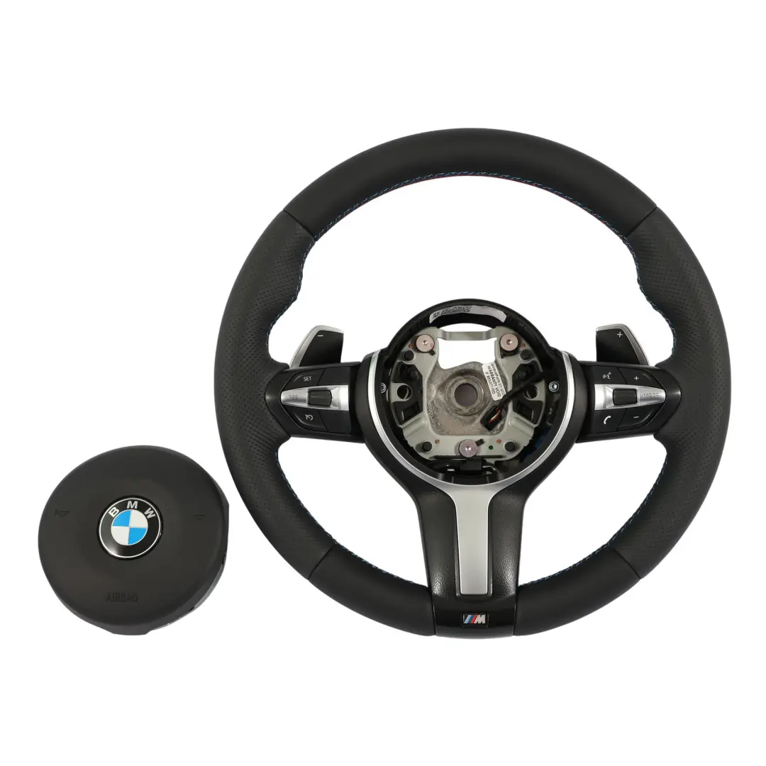 BMW F20 F21 LCI F30 F32 Kierownica M Sport NOWA Czarna Skóra Łopatki - SKU 7850403-8-SET - Numer Części 7850403-8