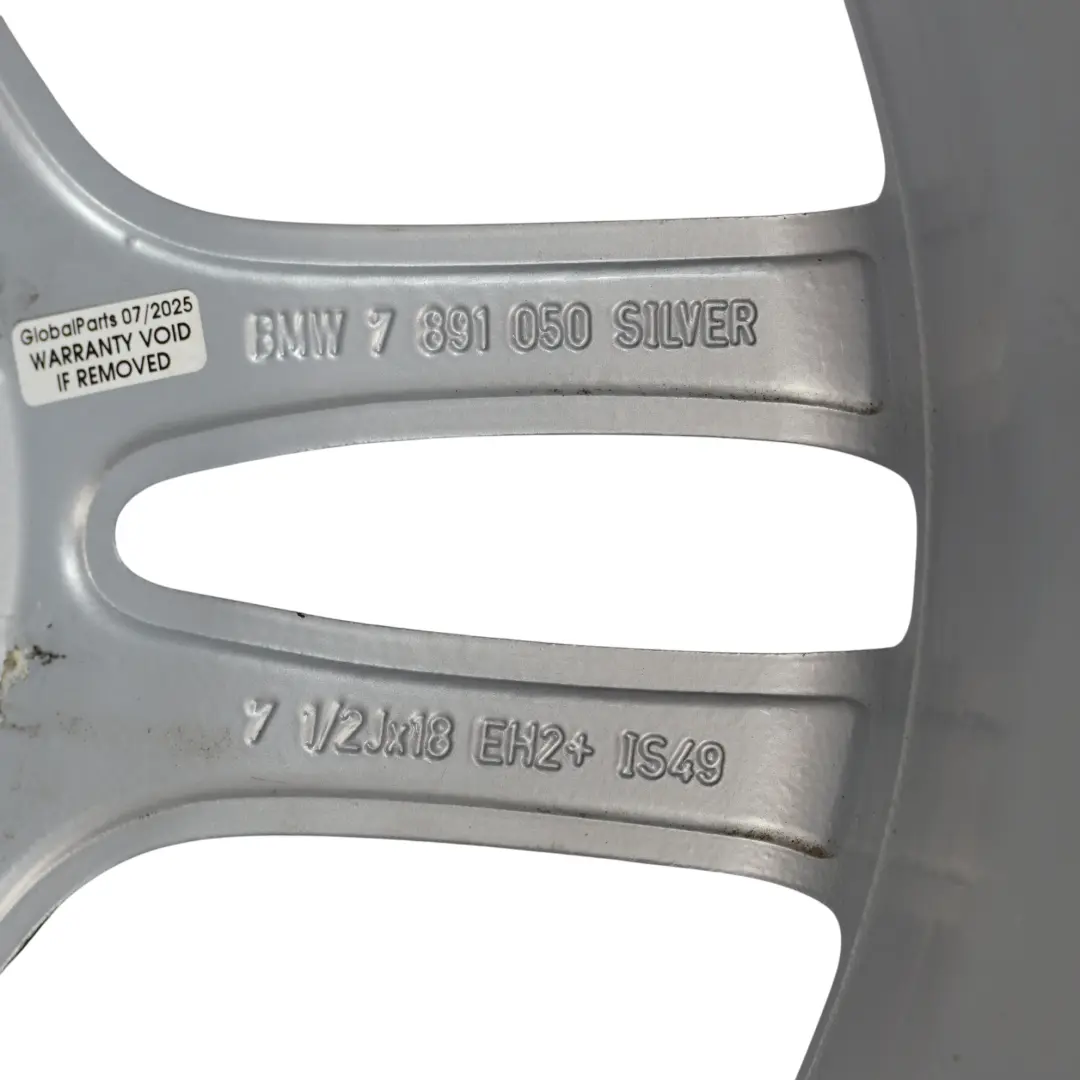 BMW E87 Llanta De Aleacion Delantera Plateada 18" M Doble Radio 261 7,5J - SKU 7891050-1 - Número de pieza 7891050