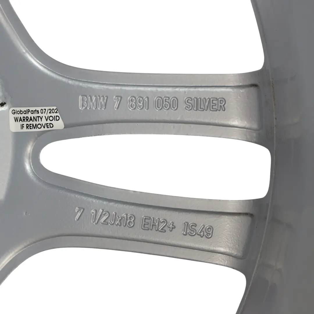 BMW E81 E87 Front Wheel Rim Alloy Silver 18" 7,5J M Double Spoke 261 - SKU 7891050-5 - Part number 7891050