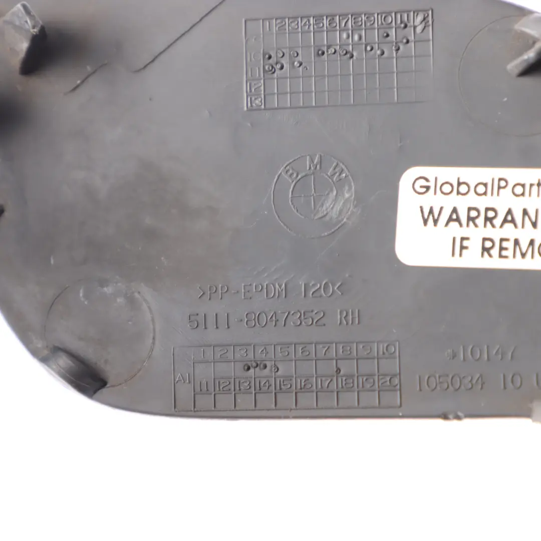 Bumper Towing Hook Cover Cap Black Sapphire - 475 to BMW E70 LCI Rear with Part number 8047352 BMW E70 LCI Rear Bumper Towing Hook Cover Cap Black Sapphire - 475 - SKU 8050697-BS - Part number 8047352