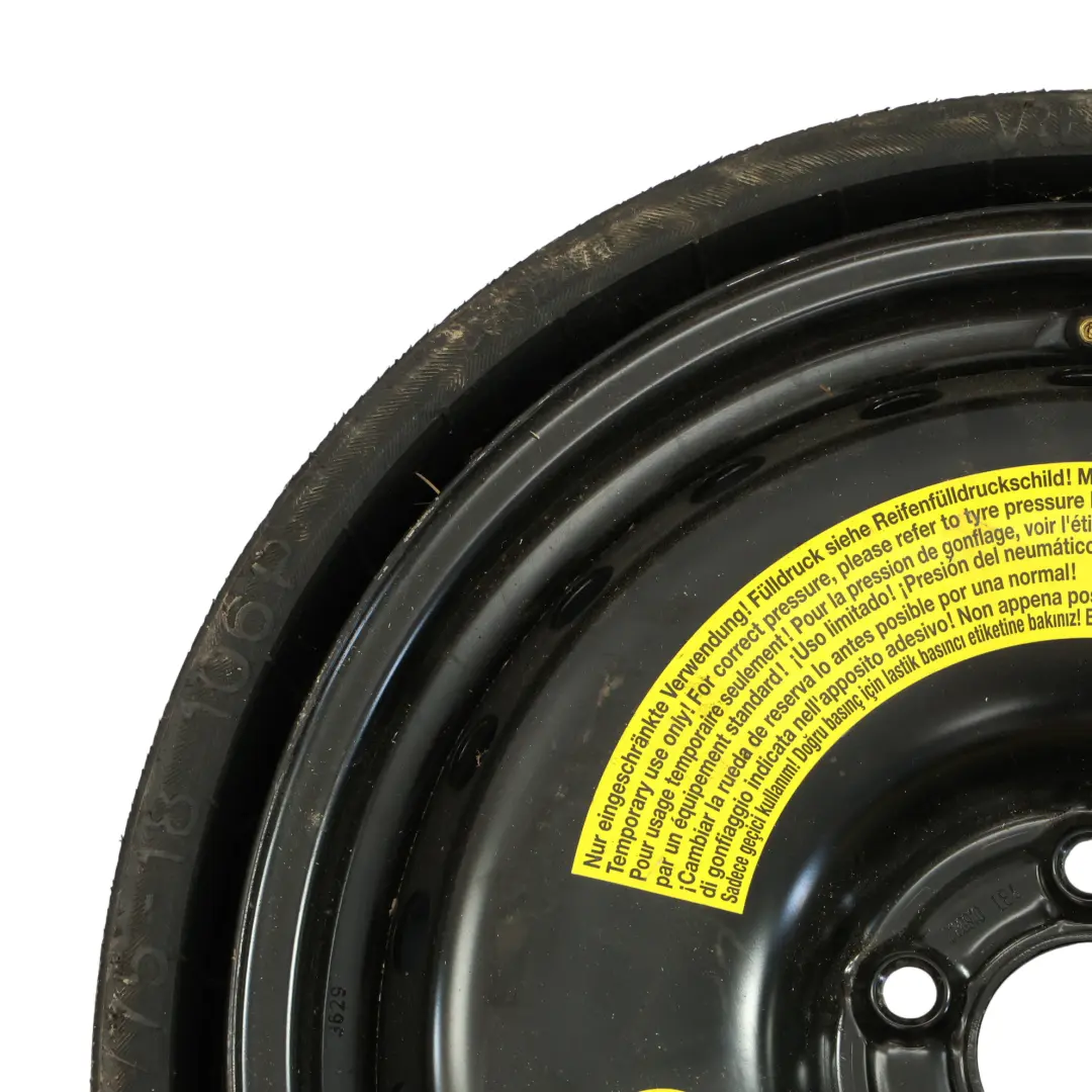 Audi Q5 8R Roue De Secours Space Master Jante Acier R18 3,5J 195/75 - SKU 80A601027A - Numéro de pièce 80A601027A