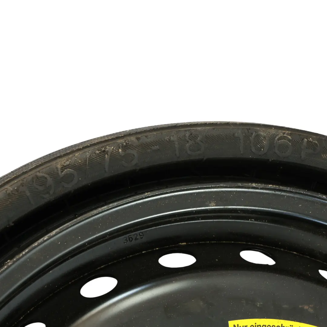 Spare Wheel Space Master Steel Rim R18 3,5J 195/75 to Audi Q5 8R with Part number 80A601027A Audi Q5 8R Spare Wheel Space Master Steel Rim R18 3,5J 195/75 - SKU 80A601027A - Part number 80A601027A